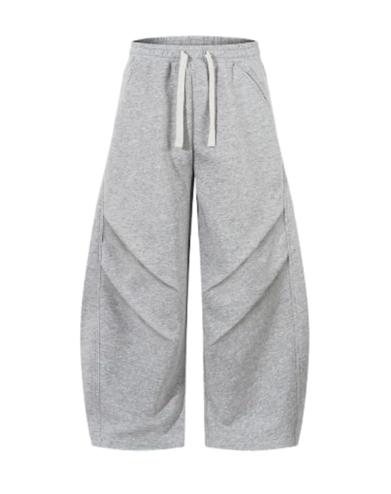 Wide Leg Sweatpants Womens Wrinkle Barrel Sweatpants Casual Athletic Baggy Lounge Pants