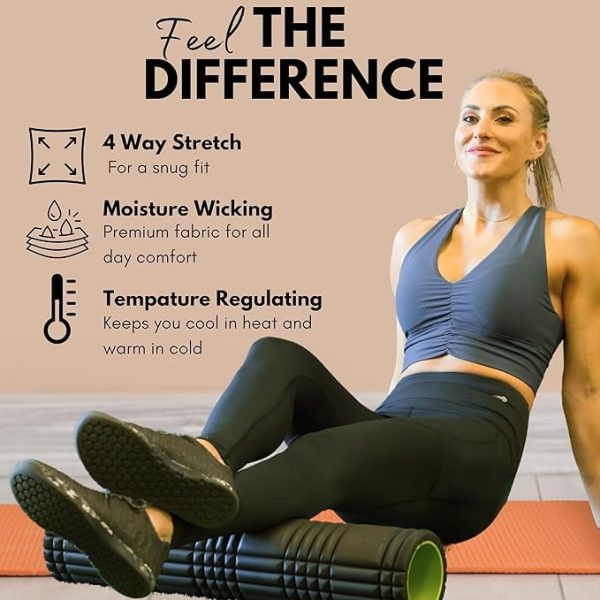 Tummy Control Compression Leggings for Women | High Waisted Workout Yoga Pants (Black + Olive Brown with Pockets, 2XL) Bundle