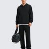Mens Fleece Hoodies Basic Casual Hooded Sweatshirts Long Sleeve Pullover Workout Tops with Pocket