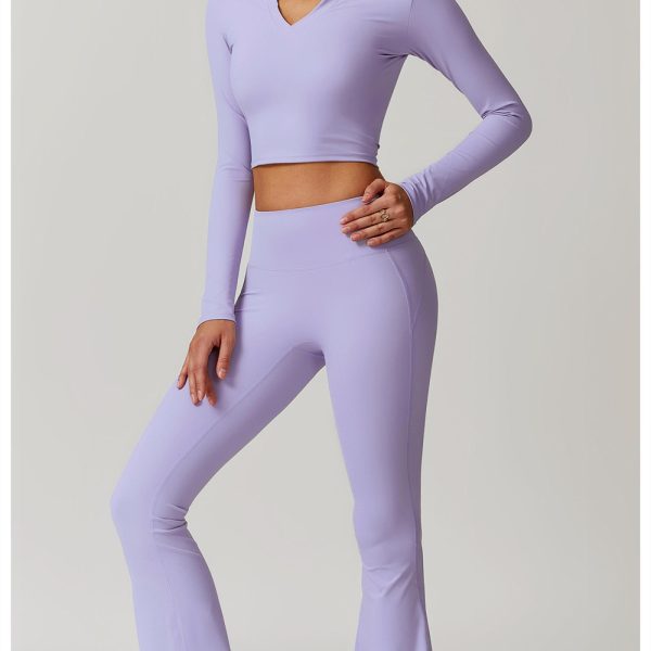 Long Sleeves Sports Set Women Quick-Dry Yoga Clothing Fitness Bra Sweatpants Gym Set Women Workout Tracksuit