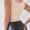 Womens U Neck Shapewear Built-in Bra Tank High Strechy Sleeveless Slim Fit Tops Camisole Workout Tops