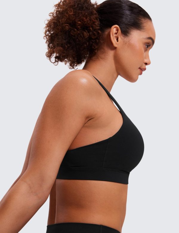 Women's Strappy Sports Bras Fitness Workout Padded Yoga Top Criss Cross Back Cami