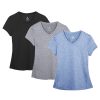 Workout Shirts Yoga Tops Activewear V-Neck T-Shirts for Women Running Fitness Sports Short Sleeve Tees