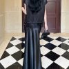 Women's Tassel Top Set - V-Neck Patchwork Crop Top & Skirt 2-Piece
