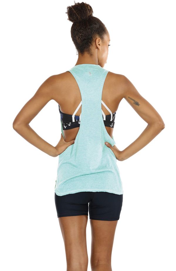 Women's Racerback High Neck Workout Athletic Yoga Muscle Tank Tops