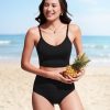 Women's Bikini Top Cropped V Neck Adjustable Spaghetti Straps Swimsuit Padded Athletic Bathing Suit