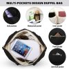 Multifunctional Gym Bag for Women, Black with USB Charging Port, 40L Waterproof Duffel Bag for Travel, Gym, Yoga, Weekender,