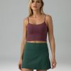 Women's Dreamlux Crop Tank Tops with Built in Bra Adjustable Spaghetti Strap Workout Yoga Camisole
