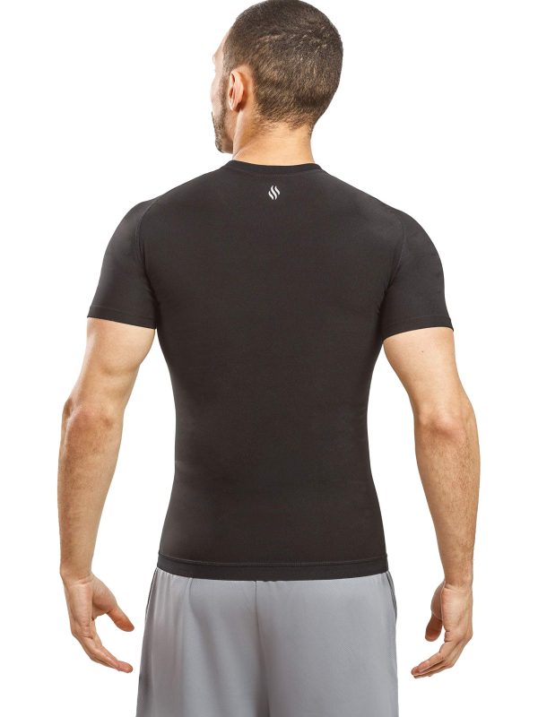 Men's Sauna Suit Shirt Athletic Tee, Short Sleeve Compression T-Shirt, Performance Baselayer Workout Shirt