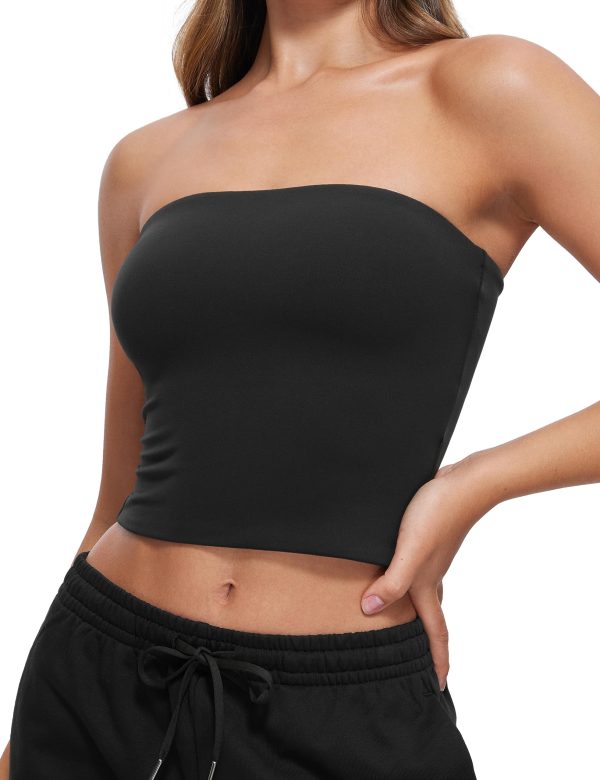 Butterluxe Double Lined Tube Tops for Women Going Out Crop Sleeveless Tank Bandeau Strapless Casual Shirts